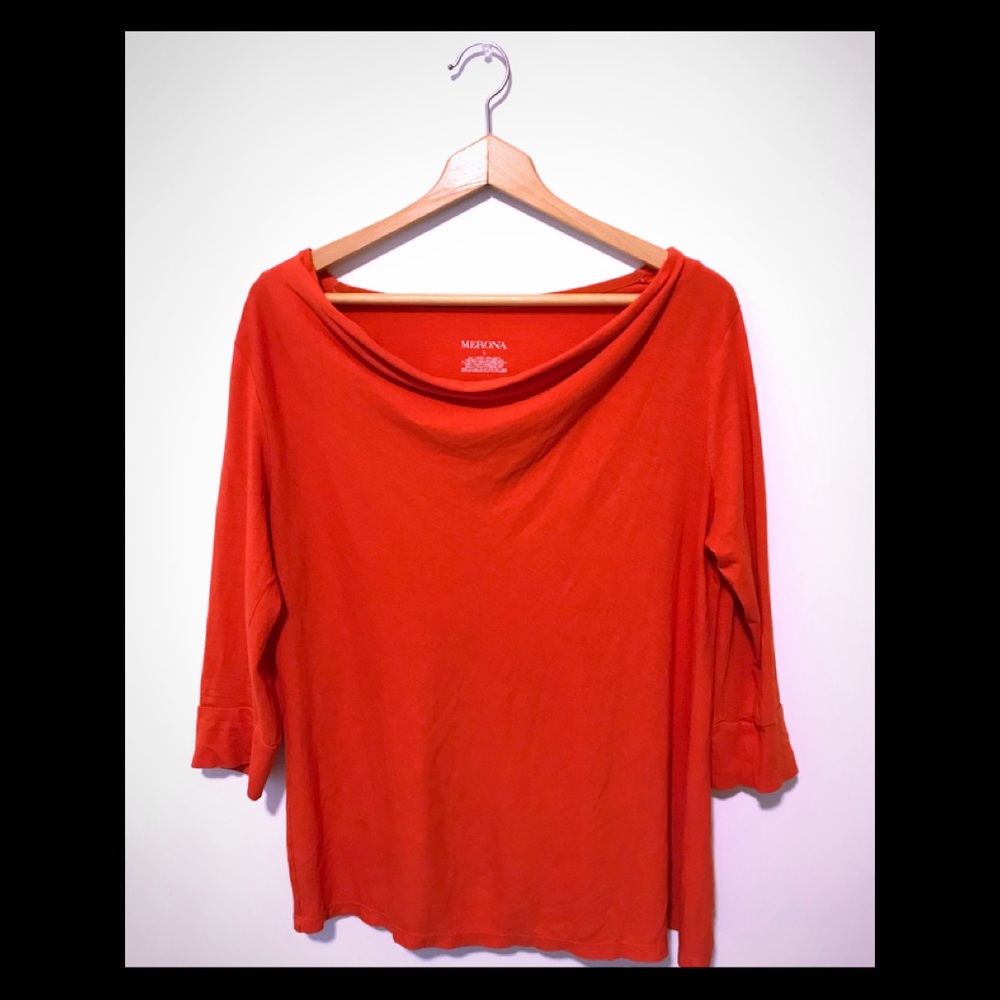 Old Hollywood Glam Cowl Neck 3/4 Sleeve Blouse